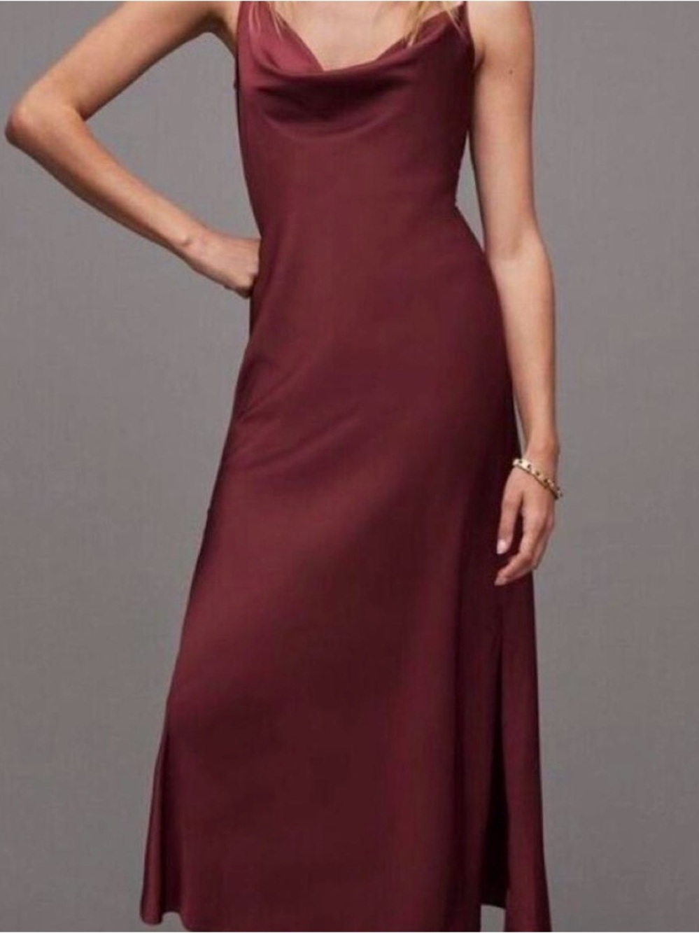 All Saints Hadley Burgundy Cowl Slip Midi Dress- perfect condition!!